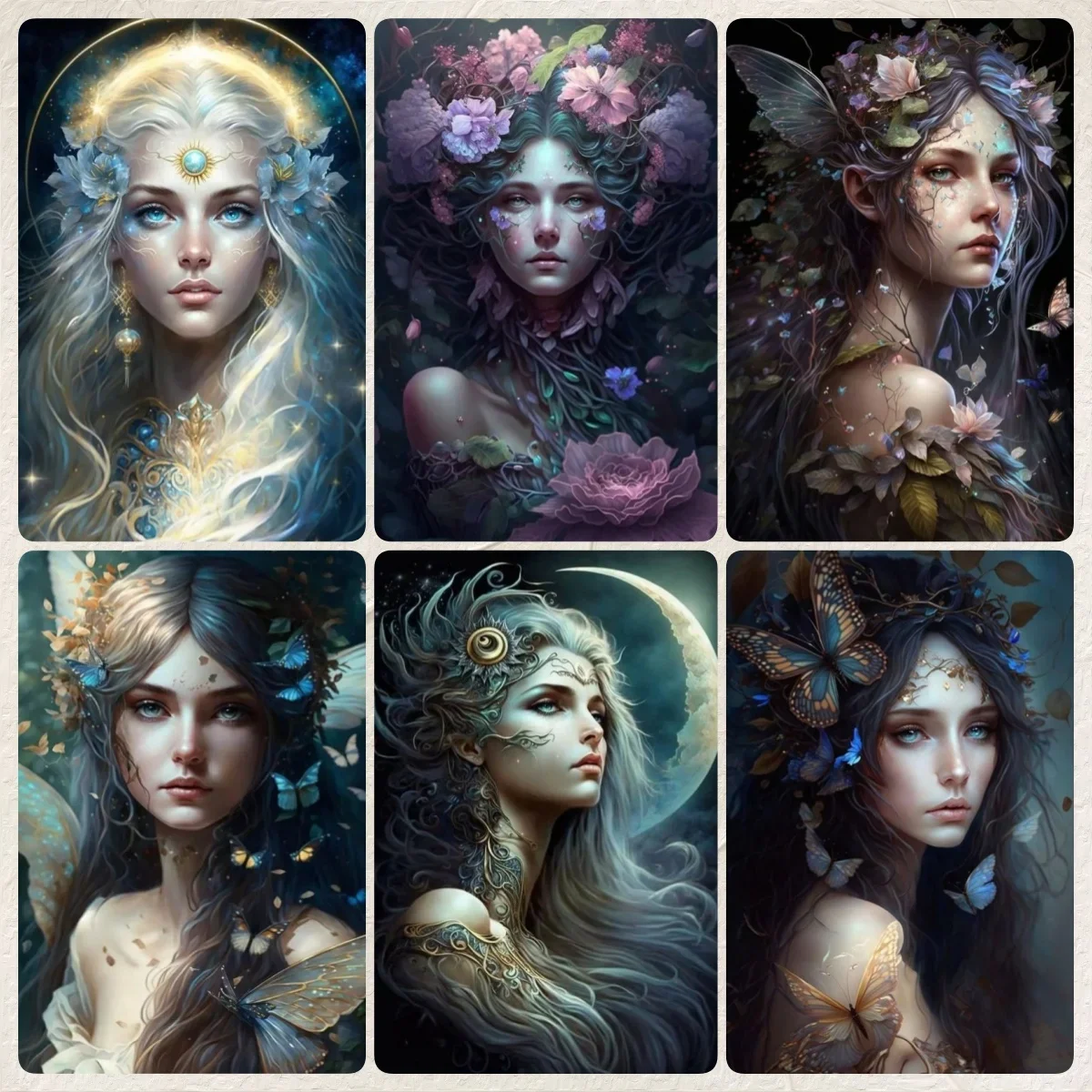 Magic Fairy Wear Flowers Butterflies Wall Art Poster Canvas Painting for Room Office School Decoration Stuff Home Decor