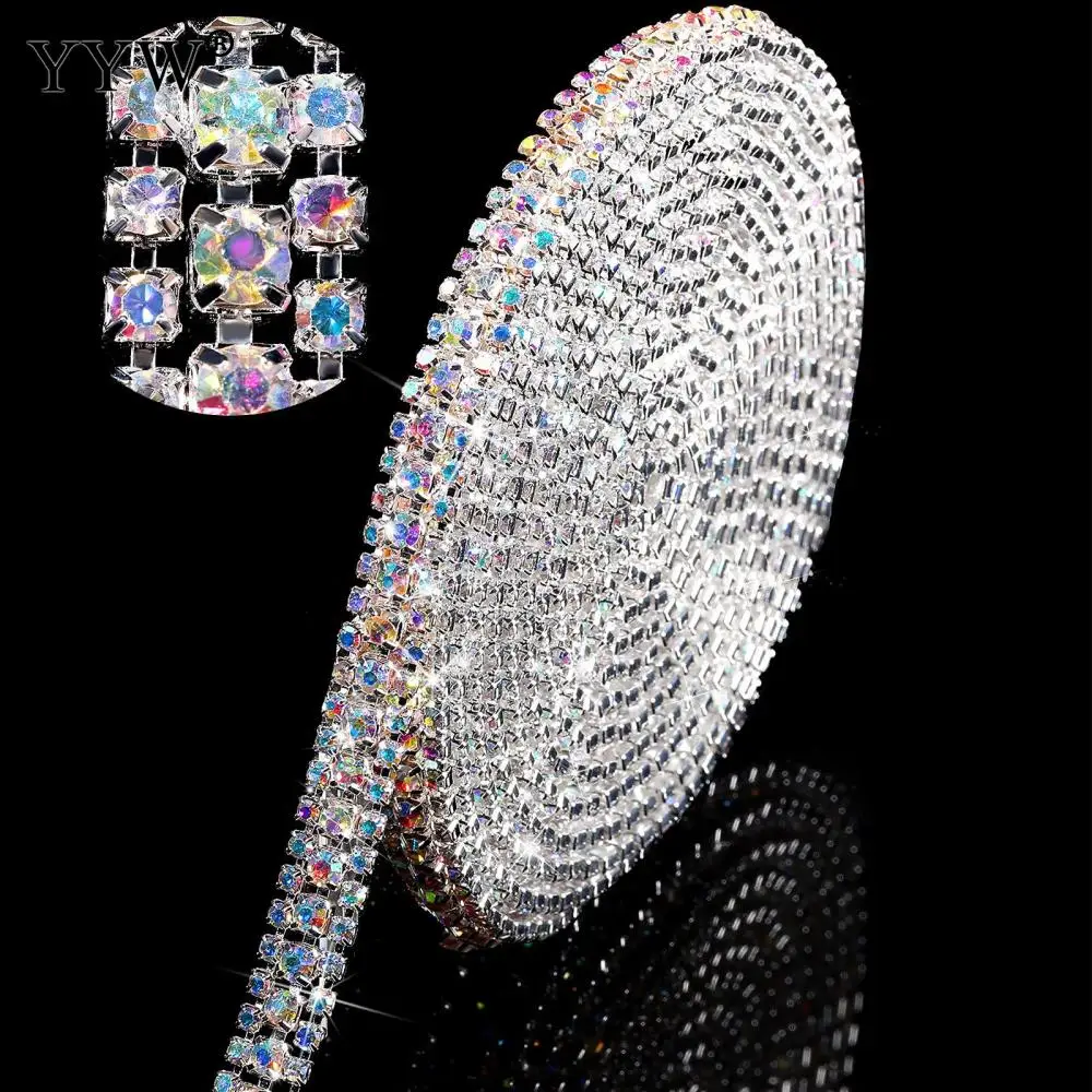 

11m/Bag Cup Teacup Chain Crystal Glitter Stones 9mm Sewn Rhinestones Chain Fit Dresses Cloths Nail Ring Decorations Accessories