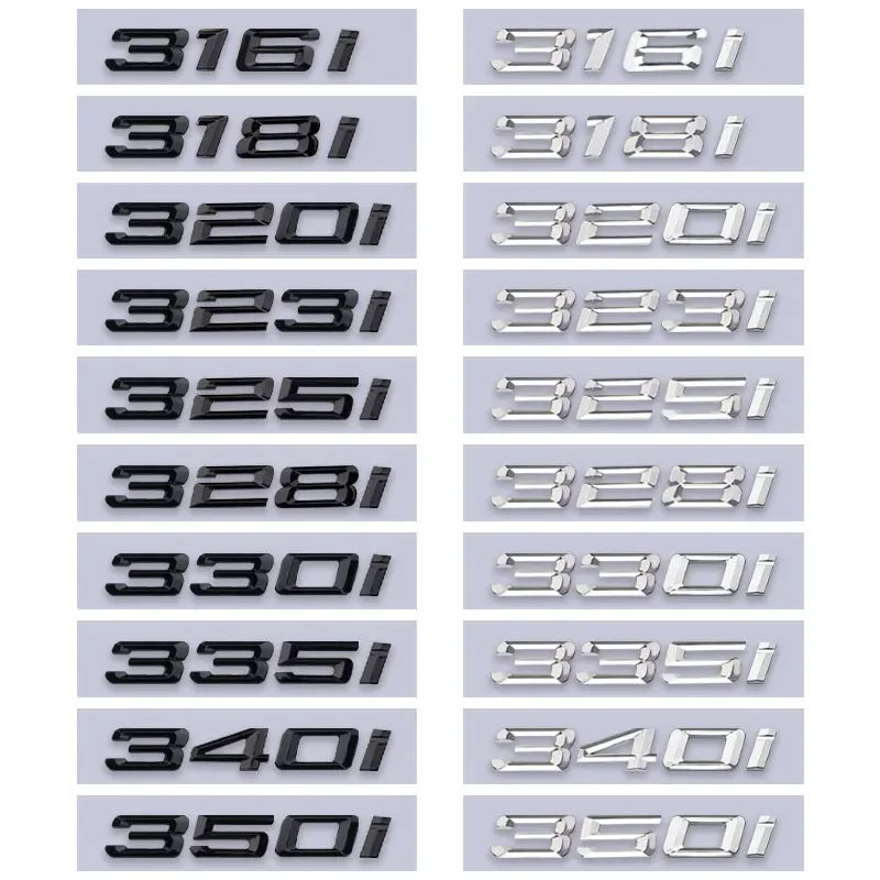 318i 320i 325i 328i 330i 335i trunk logo car stickers for 3 5 6 series e46 e90 e60 f10 f30 e92 rear boot displacement labels