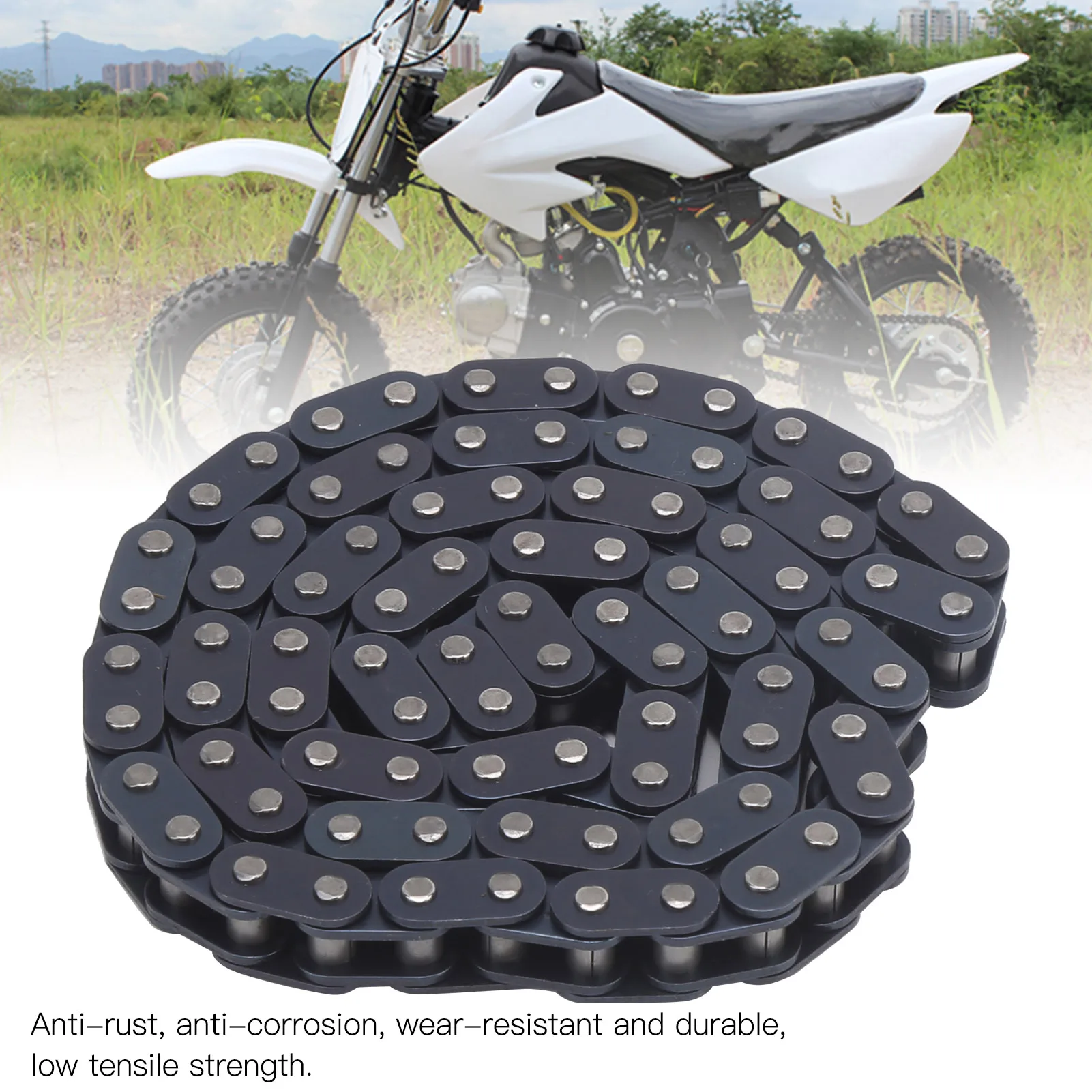 

Цепь для мотоциклов T8F, 96 звеньев, стальная, для мини-кроссовых мотоциклов, квадроциклов, ATV 47cc 49cc, минимотоциклов