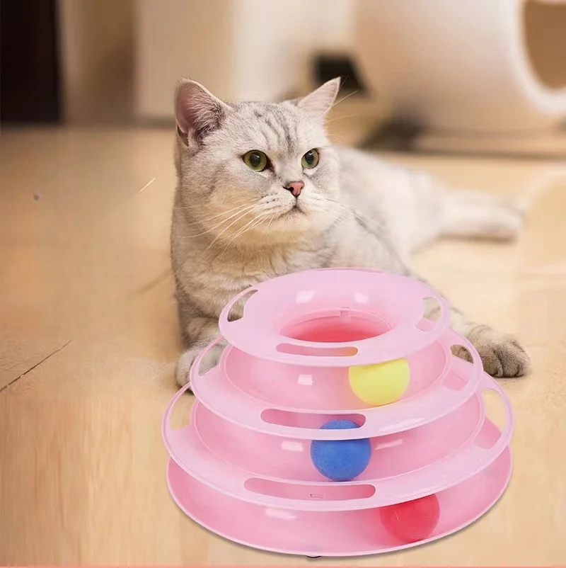 4 Levels Cat Toy Tower Turntable Roller Balls Toys Interactive Intelligence Training Track Puzzle Funny Games Accessories image 4