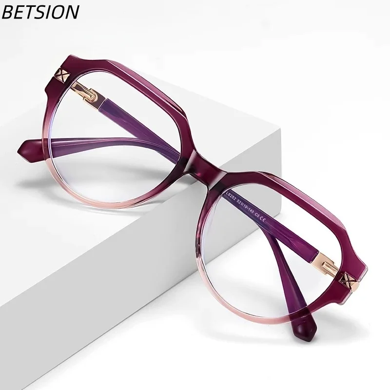 

BETSION New Arrivals Fashion TR90 Minimalist Design Reading Glasses Women's Anti-blue Light Prescription Customizable #252