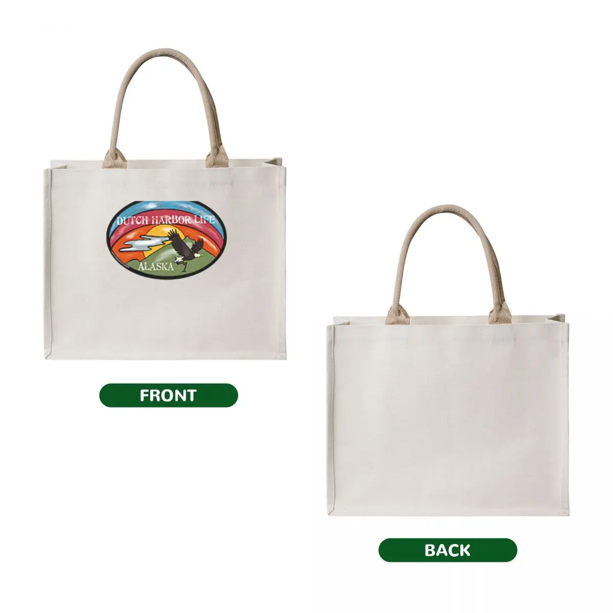 AleutianLife Dutch Harbor Life / Rainbow & Eagle Tote Bag reusable shopping bags hand bag ladies female bag cute pouch