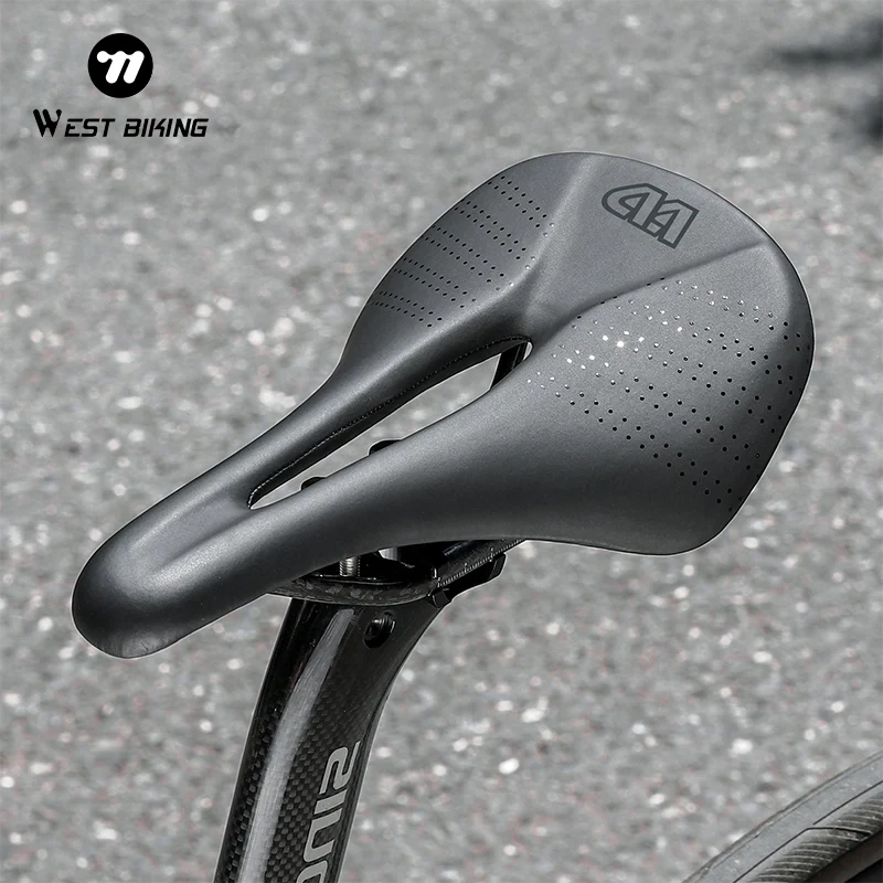 WEST BIKING Lightweight Carbon Fiber Saddle Hollow Comfortable Breathable Ergonomic Bike Seat Durable Waterproof  Bicycle Saddle