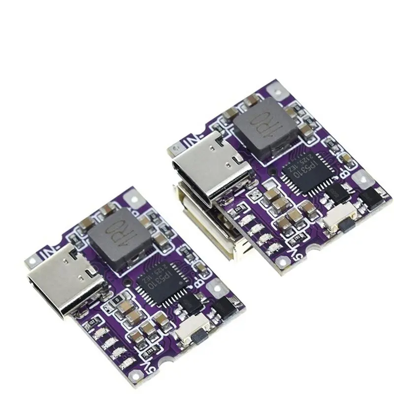 ABQU Type-C USB 5V 3.1A Boost Converter Step-Up Power Module IP5310 Mobile Power Bank Accessory with LED Indicator