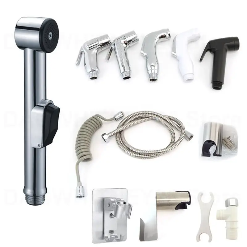 

protable Toilet Sprayer shower head plastic self clean Handheld Bathroom wash Bidet Faucet Spray water hose holder U26