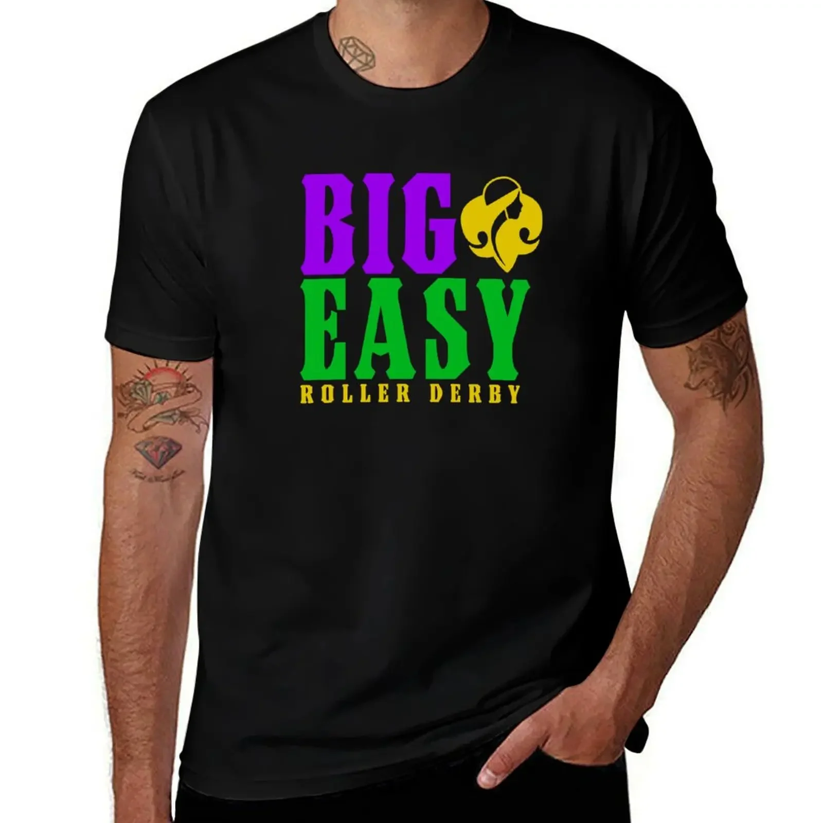 Big Easy Roller Derby - Mardi Gras colors T-Shirt clothes Funny t-shirts boys whites funny meme t-shirts Men's clothing