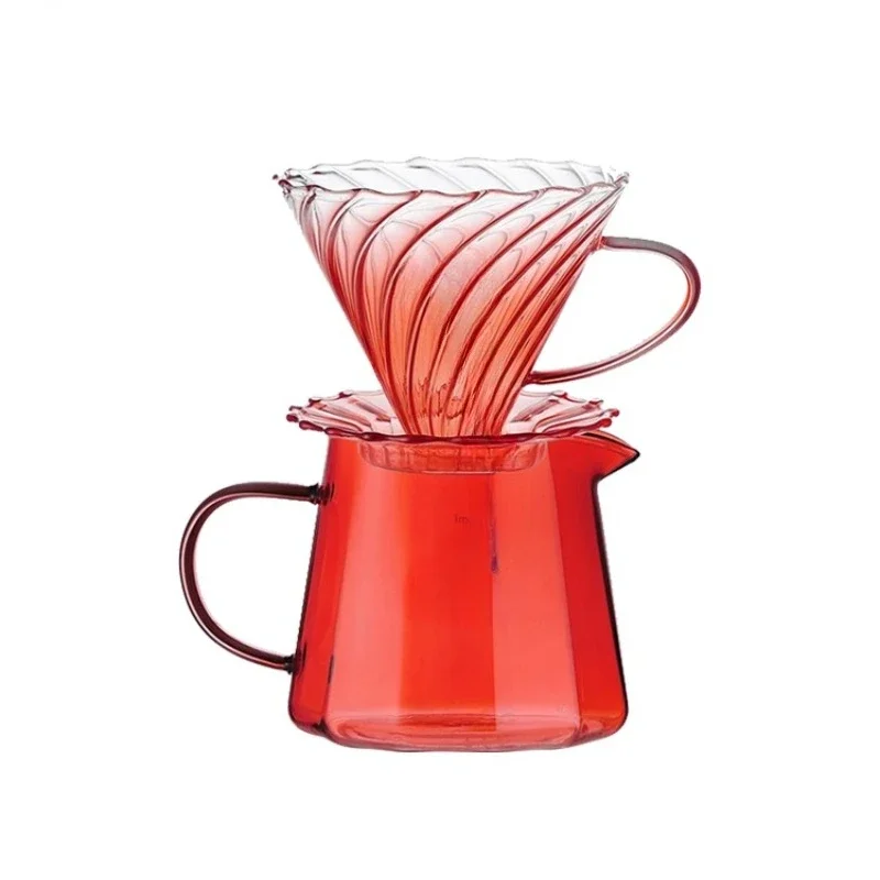 Hand brewed coffee pot set, filter glass sharing pot, filter cup household coffee utensils