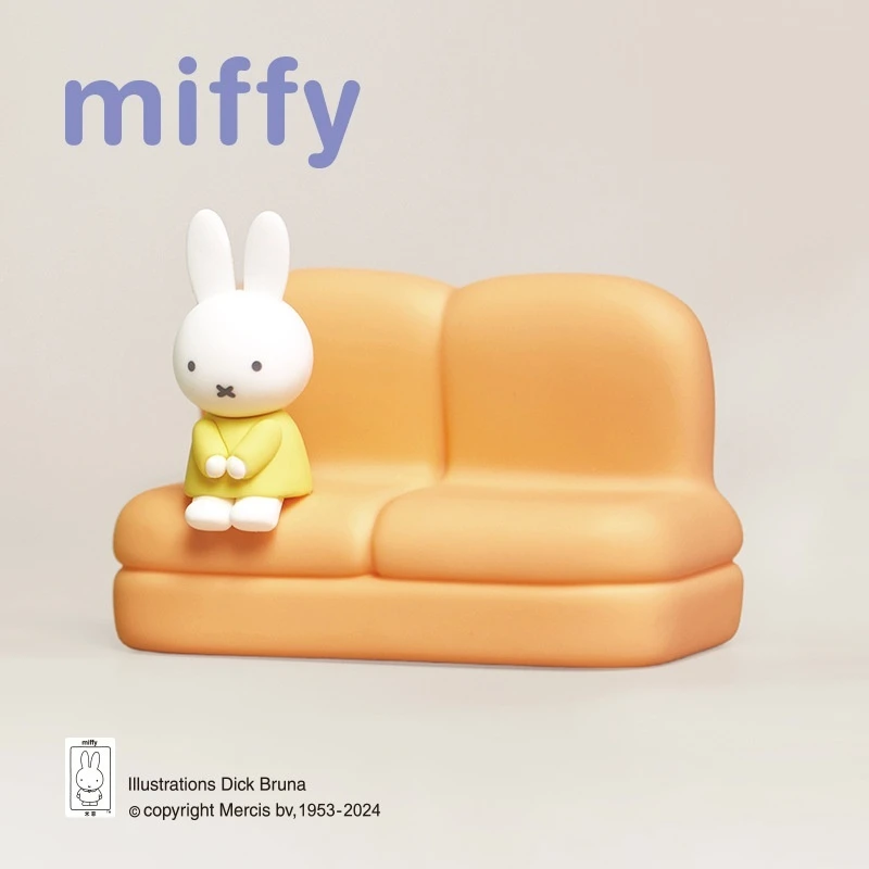 Miffy Blind Box Cartoon Kawaii Surrounding Sofa Mobile Phone Stand Play Model Hand Desk Decoration Doll Toys Birthday Gift