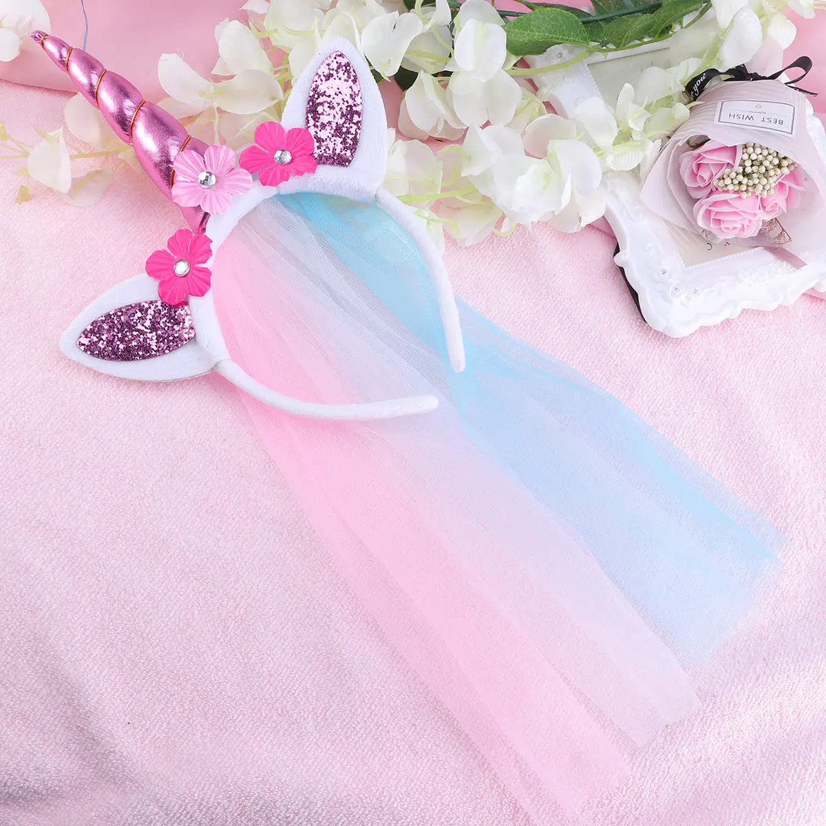 Modieuze eenhoorn-hoofdband voor meisjes, felgekleurde hoofdband, comfortabele pasvorm, perfect voor feesten, dansevenementen