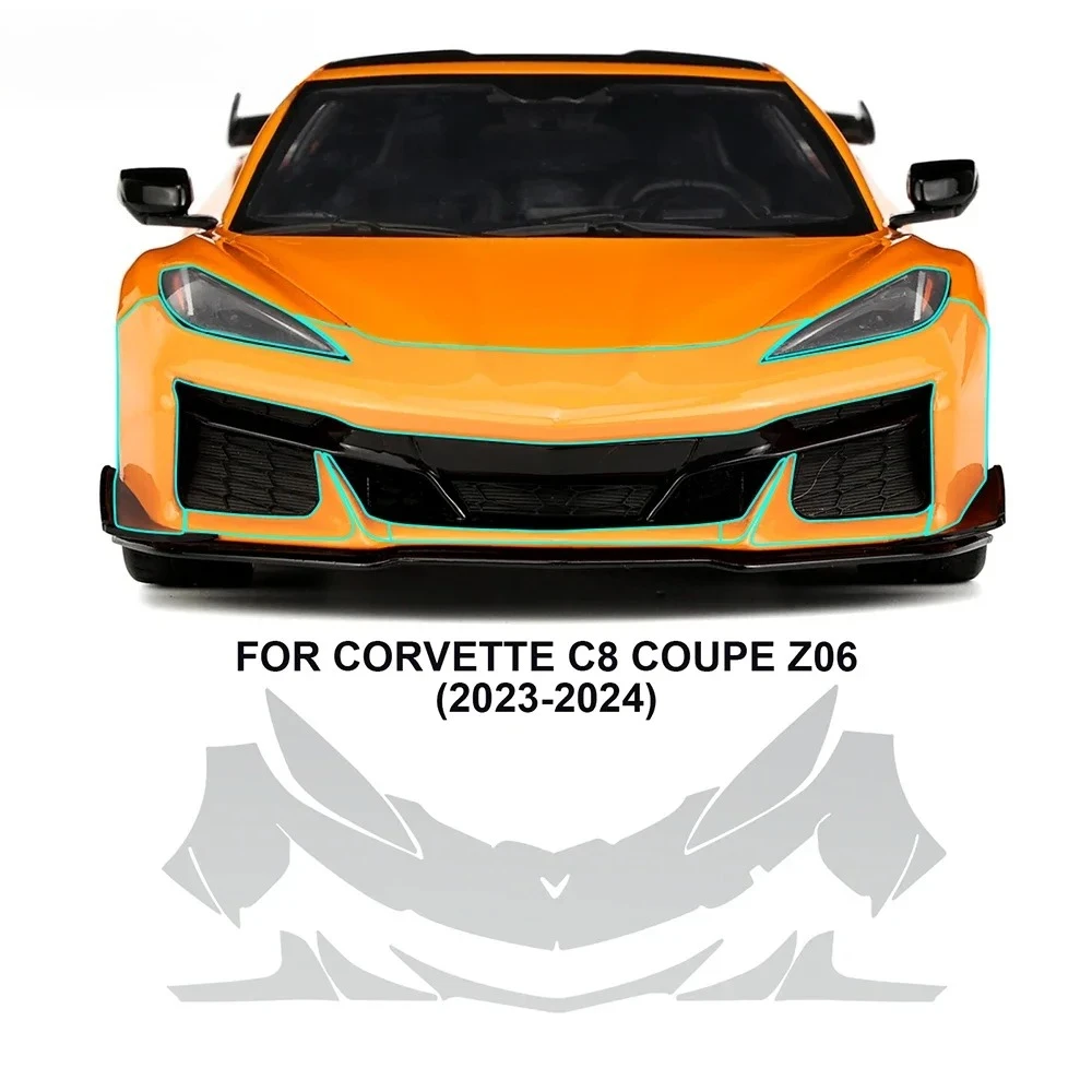 Car Paint Protection Film for Corvette C8 Coupe Z06 2023 2024 2025 Body Sticker PPF Transparent