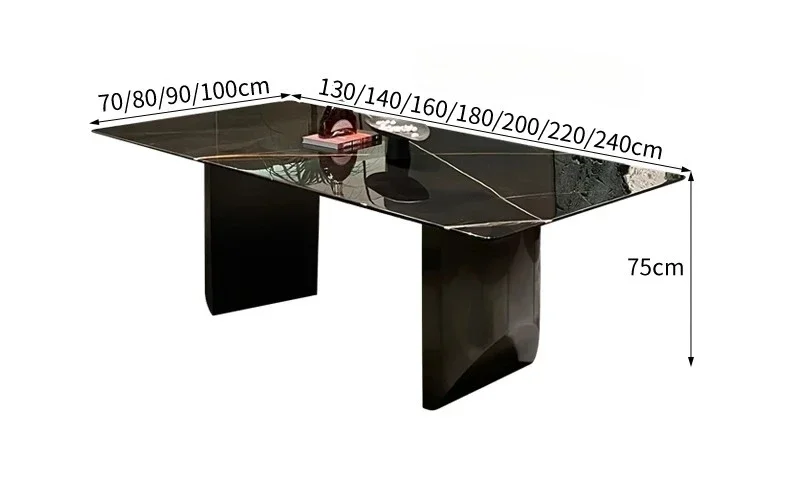 AALuxury Stone Dining Table Rectangular Household Italian Modern High-end Villa Dining Table And Chair Combination