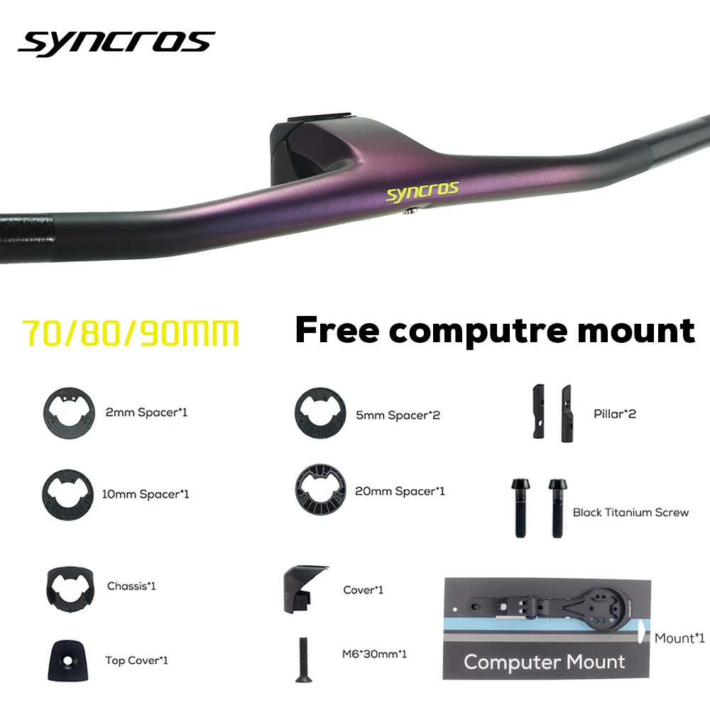 

SYNCROS FRASER IC SL WC For Sparks Frame -20° Full Carbon Fibre Integrated Cockpit MTB Handlebar,Chameleon With Titanium screws