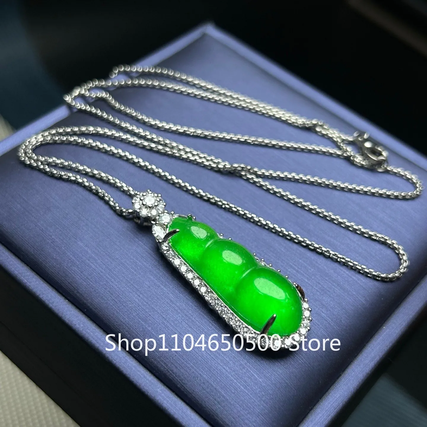 

Certified Nature inlay ice green Burmese Jade Jadeite Carved Pendant&Necklaces