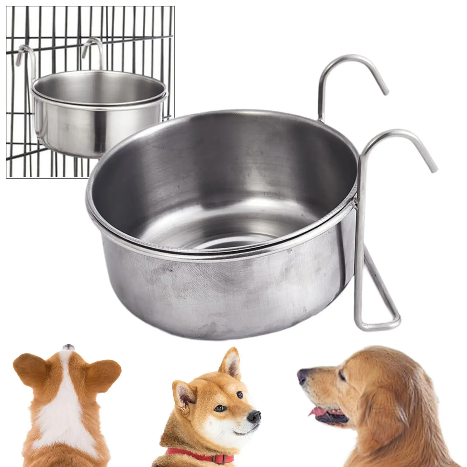 Cuenco colgante para mascotas, contenedor de comida, alimentador, perrera para perros, gatos, conejitos y perros