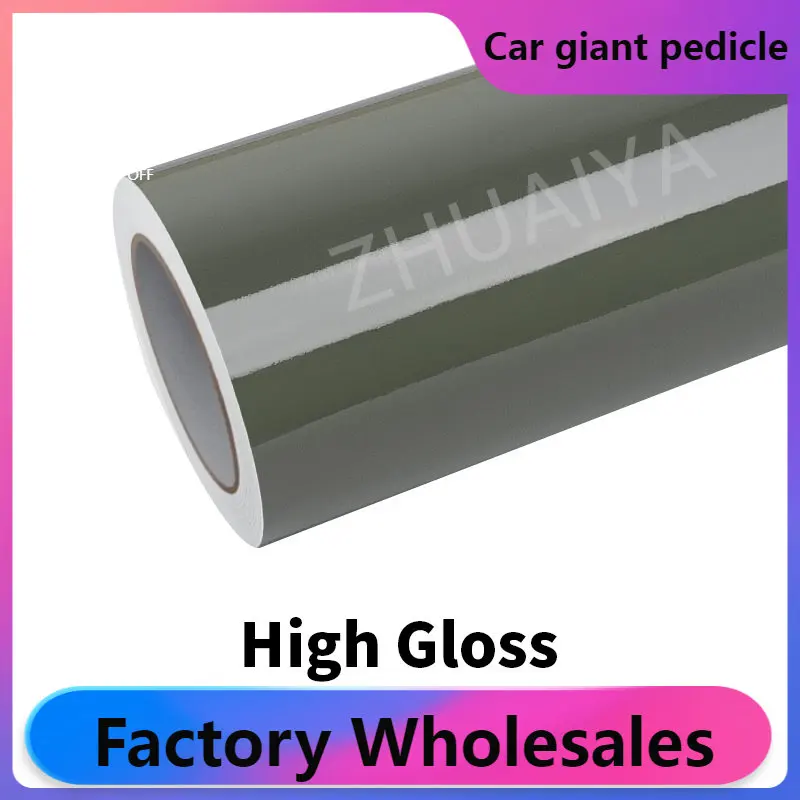 ZHUAIYA Gloss Lguana Green Vinyl Wrap film wrapping film bright 152*18m roll quality Warranty covering film voiture