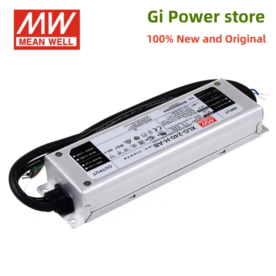 Meanwell XLG-240-H-AB 240W LED Driver – 27-56V, 4900mA, IP67 Waterproof, Dimmable – For QB288 & LM301H Boards