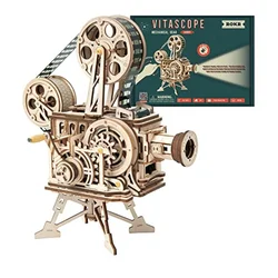 Robotime 3D Puzzle Mechanical Model Building Kits Engineering Model Kit Hand-Generator Classic Movie Projector For Adults