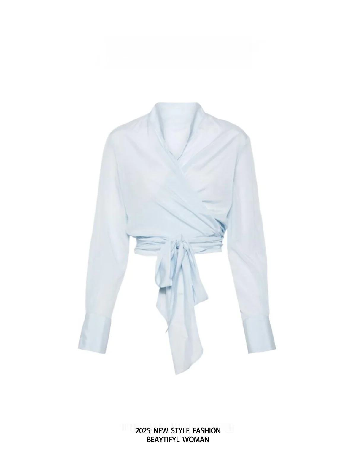 

Faionable Commute Sle irt Women's ort Top Spring Autumn New Arrival Slim Fit High Waist V-Ne Long Sve Knoinghead