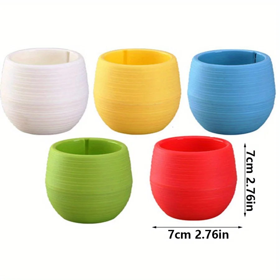 5/10/20pcs Mixed Color Mini Round Flower Pots with Removable Combiners Succulent Plant Nursery Pots for Balcony Office JXB