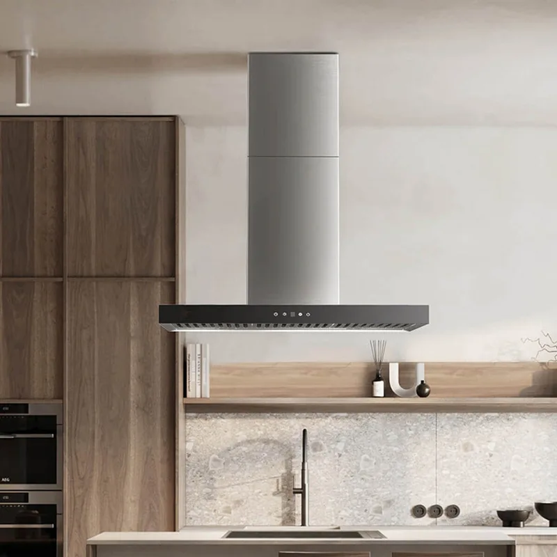 2026-European-Style Electric Island Range Hood Vented Ceiling-Mounted for Household Kitchen for Villa Home or Bar Use