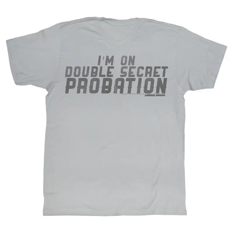 Animal House T Shirt Double Secret Probation Silver
