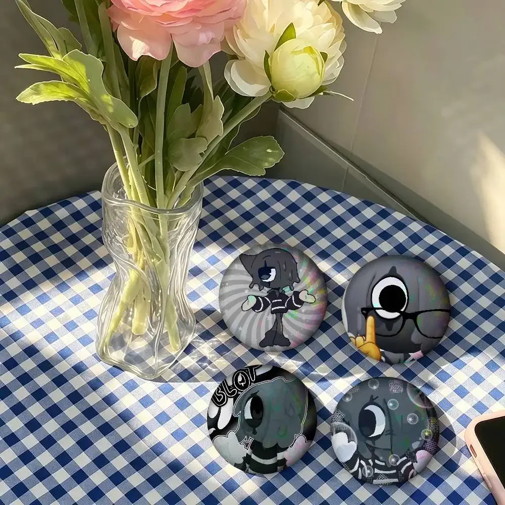 Game Dandy’s World Blot   Cartoon Brooches Anime Badge Round Handmade Brooch Lapel Pins Jewelry For Backpack Clothes Gifts