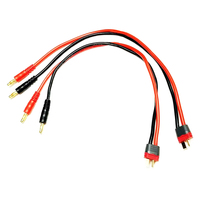 1/2 Pcs Amass Deans T Plug Male to 4.0mm Male Banana Plug Connector Charge Cable Wire Lead 14awg 30cm