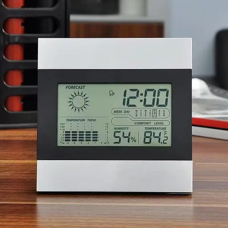 Digital  Alarm Clock with Snooze Calendar Multifunction Electronic Desktop Table Clock with Temperature Humidity Home Officce