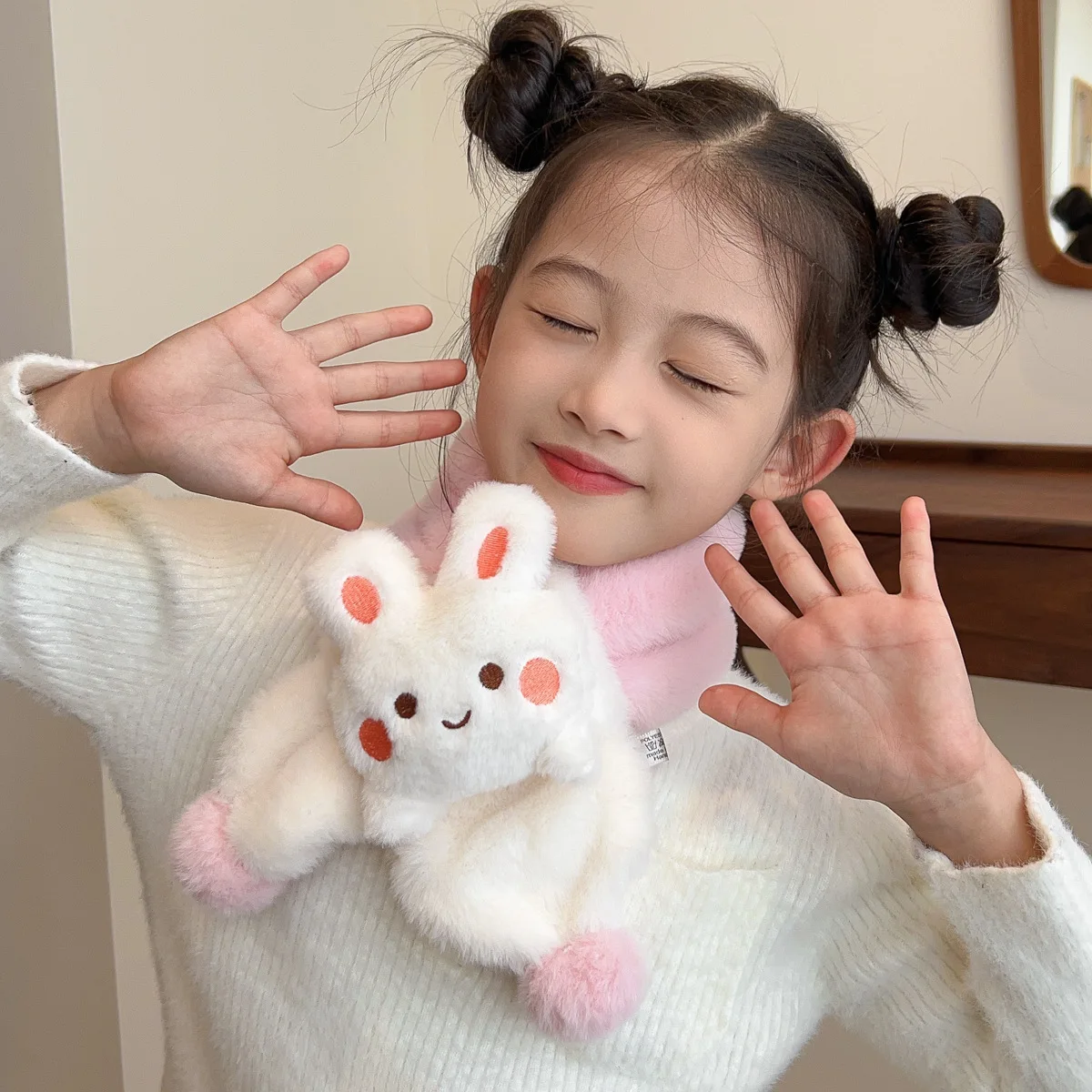 Children's Scarf Winter Baby Cute Plush Scarf Warm Thickened Cartoon Boys and Girls Windproof Neck Cover Neck Protector