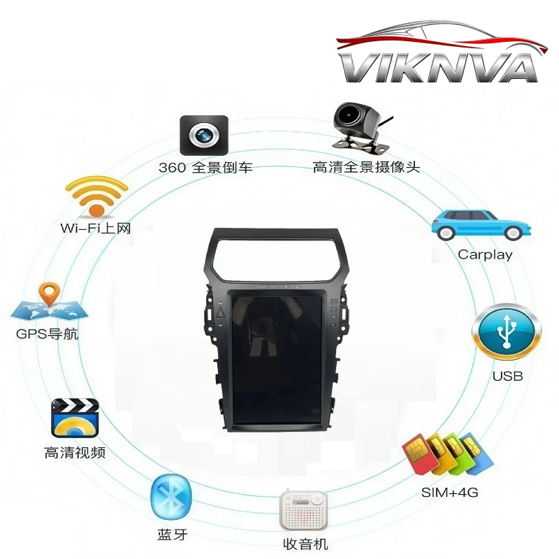 NEW Android 13.0 For Ford Explorer 2011-2019 Tesla Screen Car Radio Stereo Multimedia Player Carplay Android Auto 8G+256G