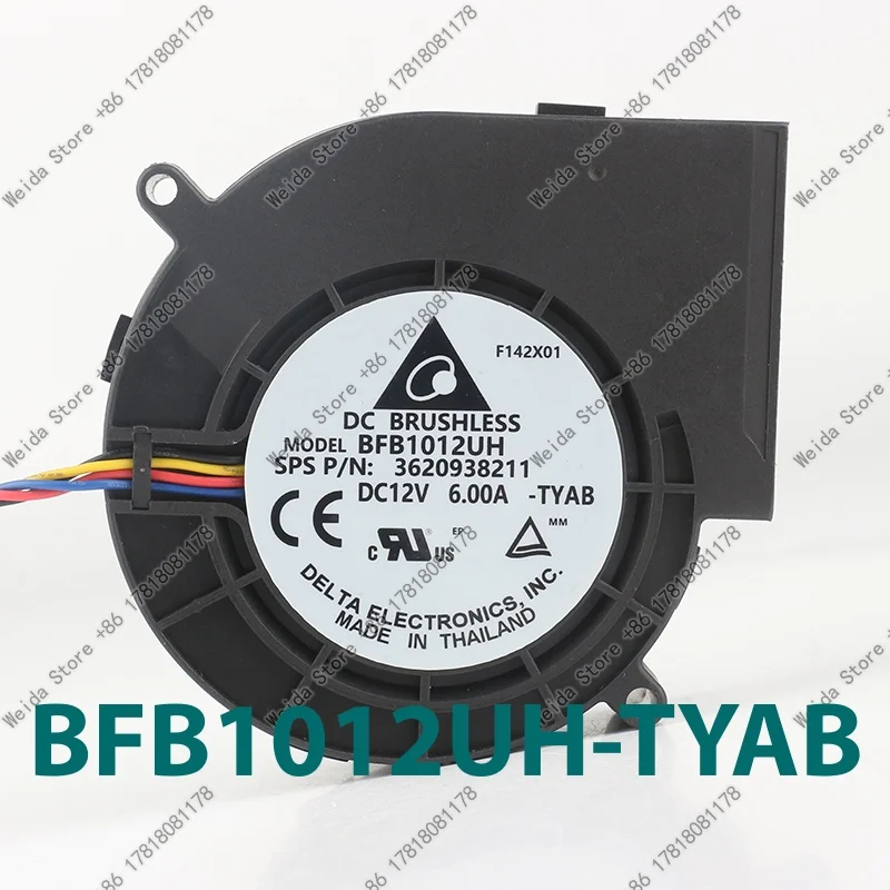 

Delta 24V 48V DC12V 6.00A AC EC 9733 97X94X33MM 9.7CM BFB1012UH-TYAB Four-wire PWM temperature control force turbine cooling fan
