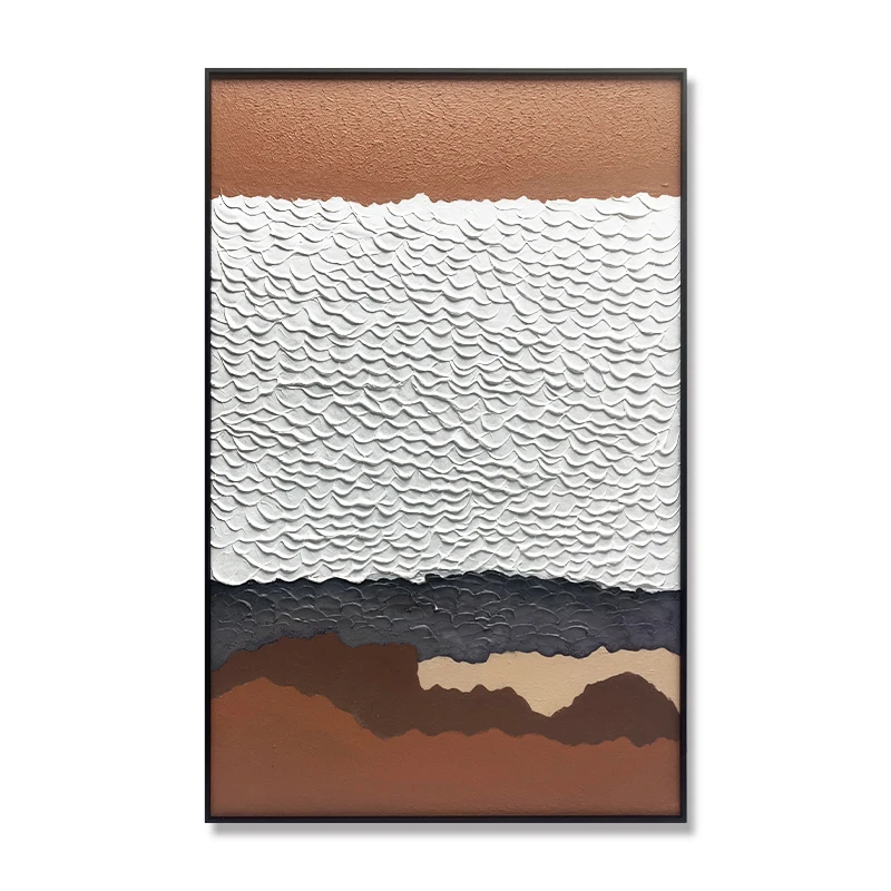 

JZ Home Decor Abstract Seascape Hand Paintings Large Hand Painted Canvas Wall Decor Artwork 3D Textured Painting