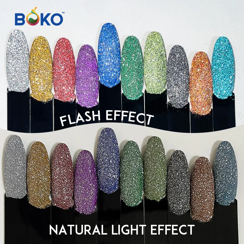 BOKO 1g Super Fine Flash Strong Reflective Glitter   Diamond  Powder Flash Effect Sparkling  Nail Product Art Decorations