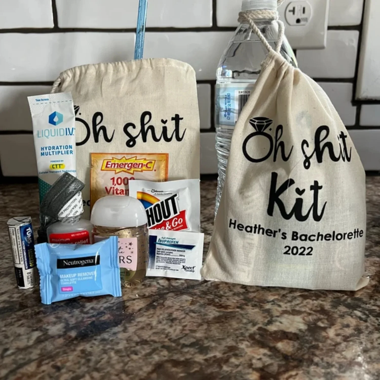 20 piezas bolsas personalizadas para kit de resaca La Cruda, bolsas para despedida de soltera, bolsas para la resaca solo el último al día, bolsas para la resaca Adios,