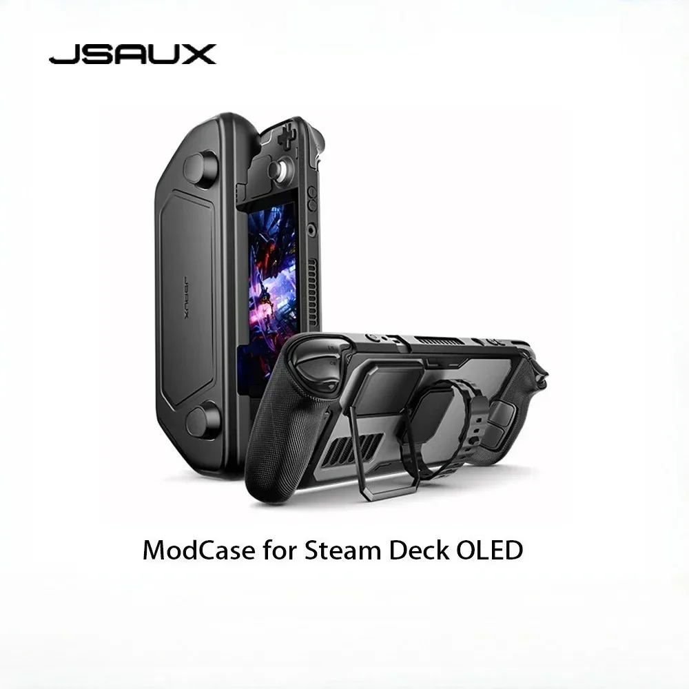 حافظة JSAUX ModCase لسطح البخار OLED ملحقات الألعاب المعيارية ممتصة للصدمات ومضادة للسقوط مع غلاف أمامي قابل للفصل