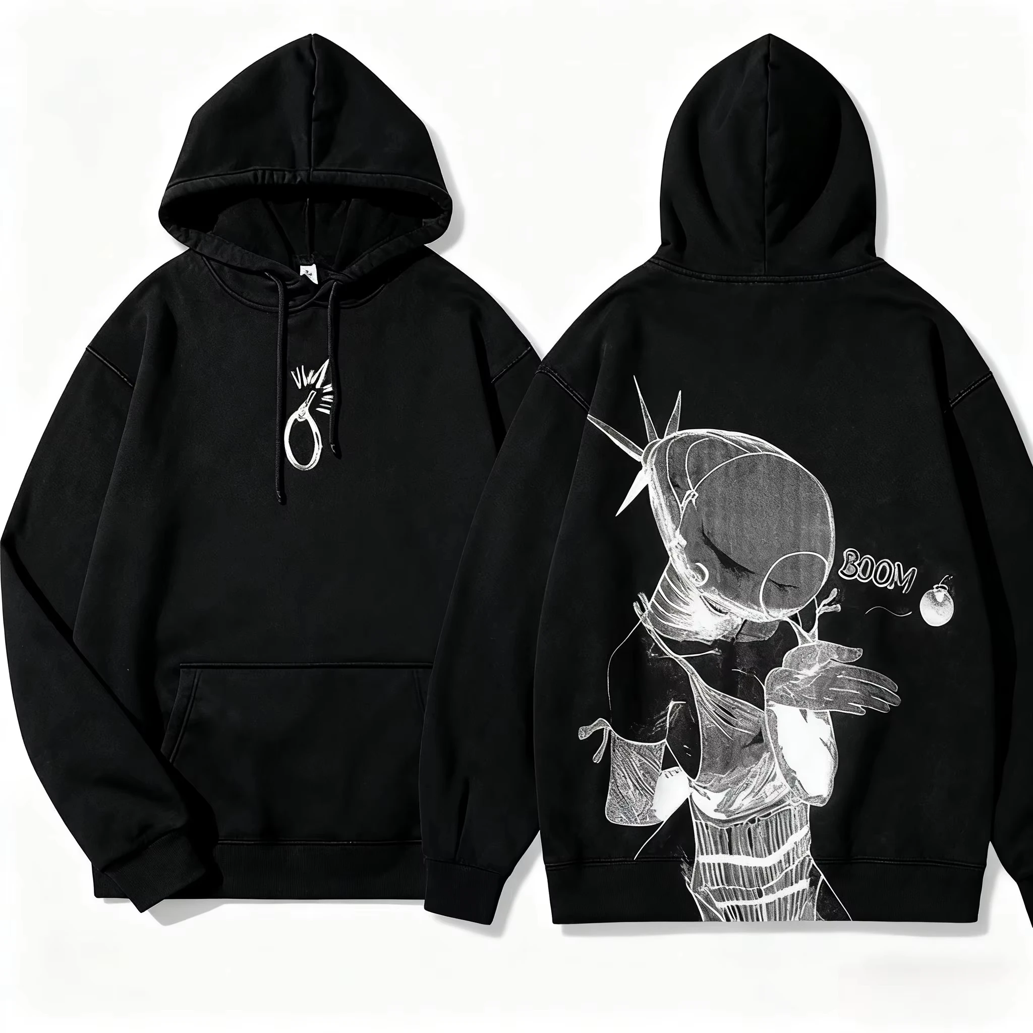 

2025 Hot Anime Chainsaw Man The Movie Fleece Warm Hoodies Men Women Oversized Autumn Pullovers Harajuku Sweatshirt