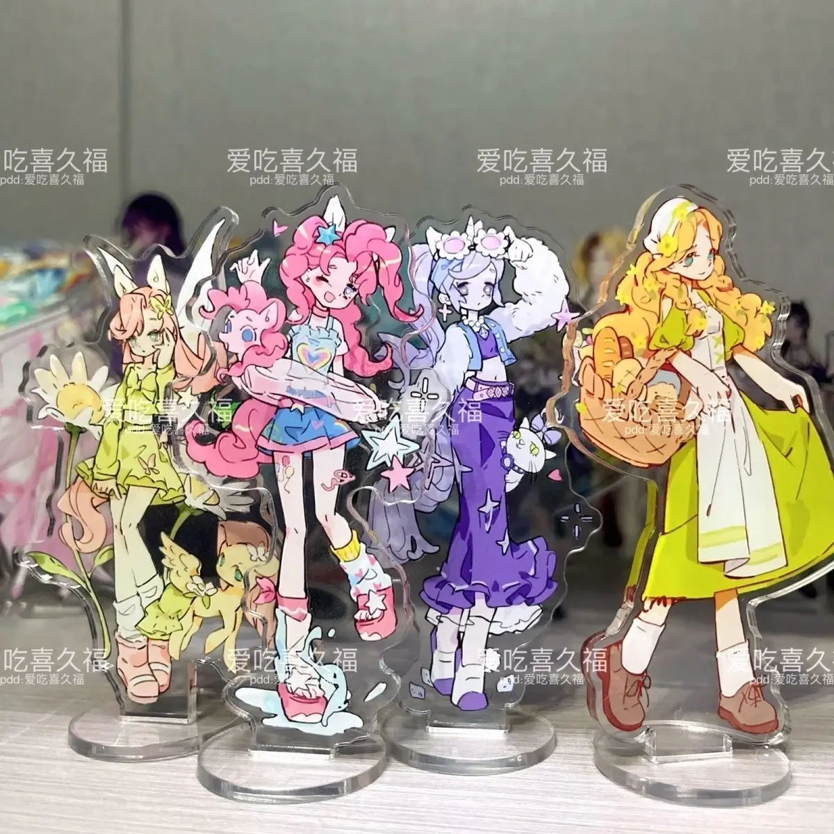 

My Little Pony Anime Peripherals Pinkie Pie Figure Acrylic Stand Fluttershy Figurine Standing Plate Rarity Decoration Toys Gifts