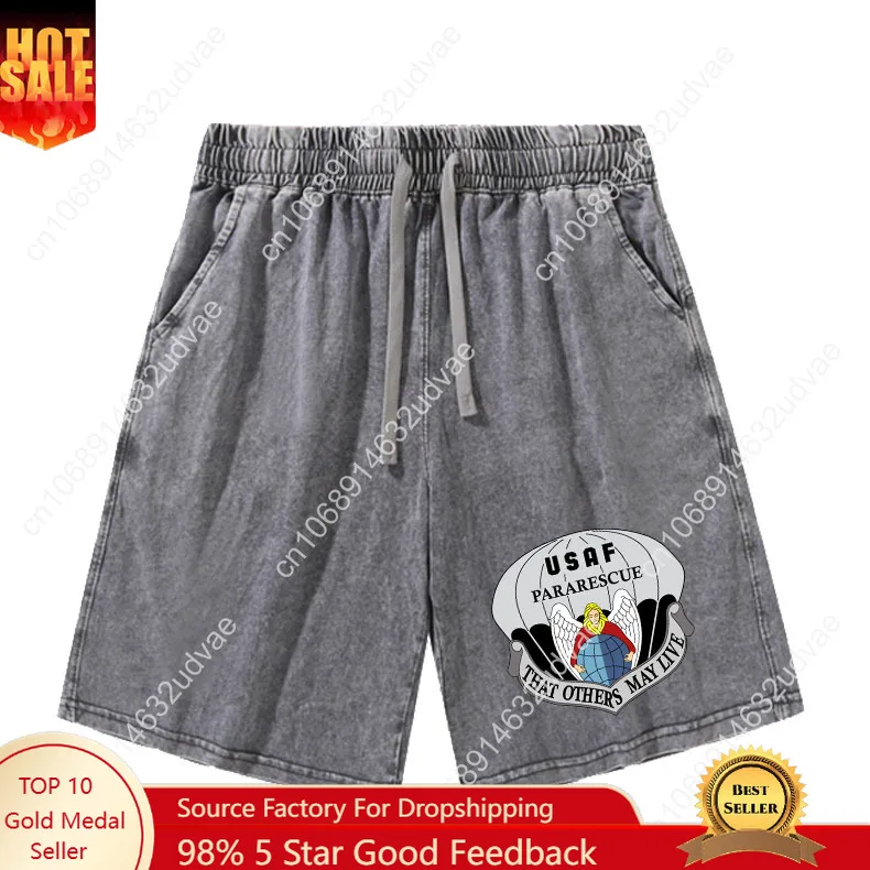 

US Air Force Pararescue Shorts Man Woman Teenager Retro Short Pants Vintage Cotton Elastic Soft Beach Shorts Customized Pant