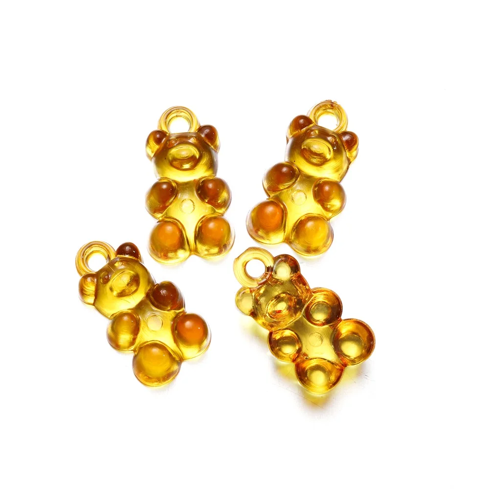 10Pcs/Lot Candy Bear Pendant Charms for Necklace Bracelet Earrings Jewelry Making Diy Findings Resin Bears Christmas Making