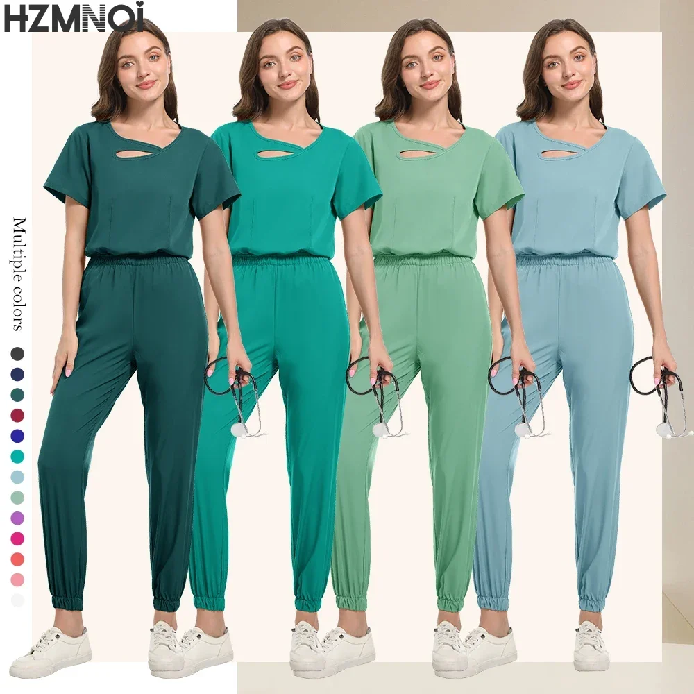 Nuevo uniforme de enfermera para mujer, bata quirúrgica sólida de enfermería, conjuntos de médico de alta calidad, Ropa de Trabajo de Hospital Unisex, precio al por mayor