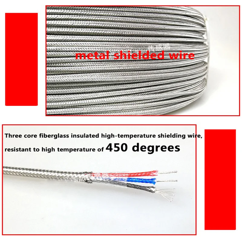 Thermocouple M8 PT100 Type 1m 2m 3m 4m 5m Temperature Sensor 50mm 150mm 100mm 200mm Probe Screw Thread Cable 400 degrees