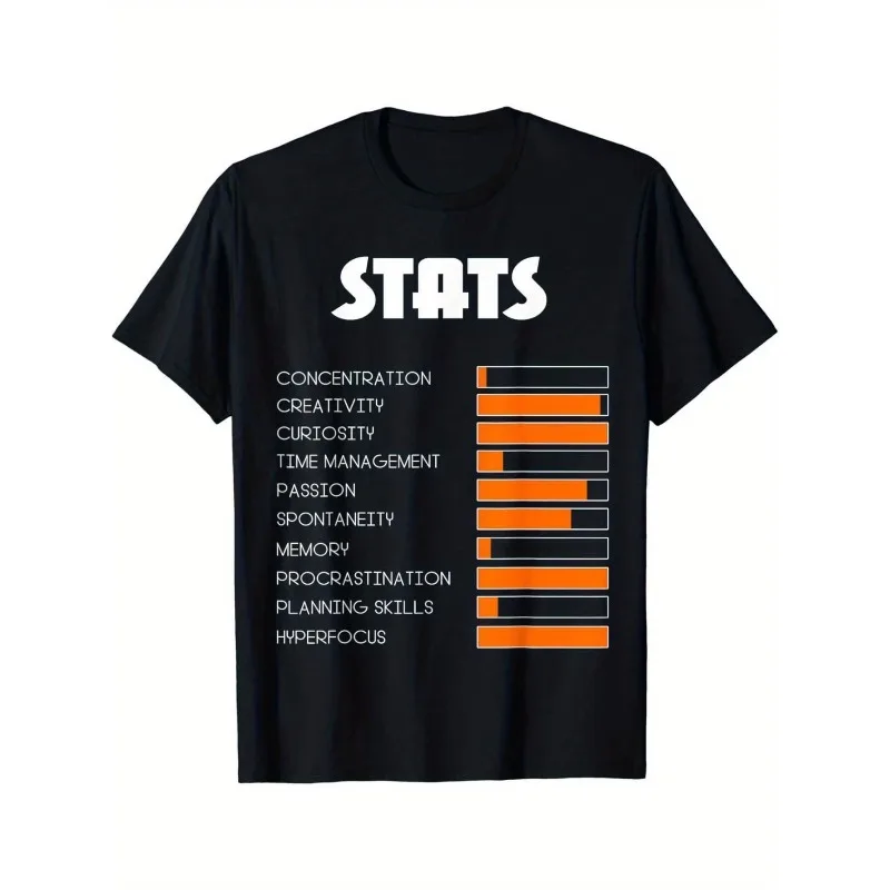 

ADHD Neurodiversity Awareness T Shirt Men Cotton Harajuku Oversized Tee Women Loose Streetwear Humor Novelty Trendy Summer Tops