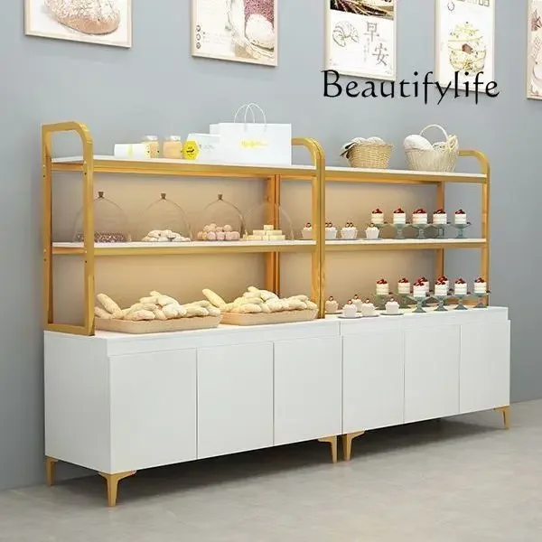 N19 Bread cabinet Multi-layer cake rack Supermarket snacks Middle island  Display cabinet Double-sided baking display cabinet