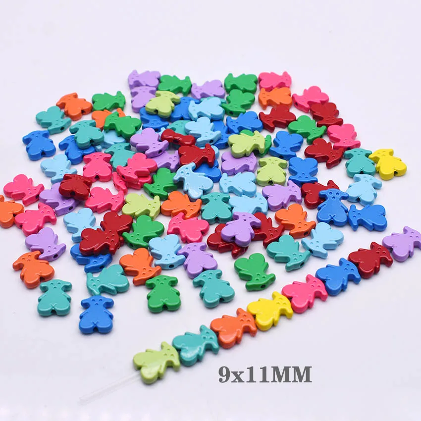 9x11mm Color Bear Shape Beads Jewelry Findings Metal Alloy Beads For Jewelry Making DIY Bracelet Necklace hole 1.5mm