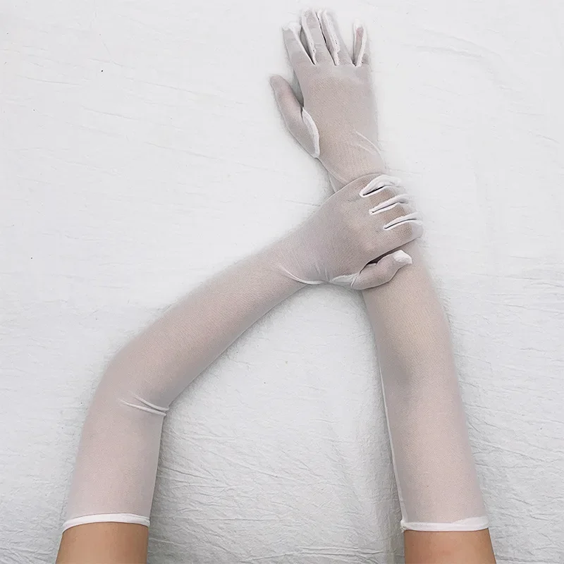 女性超薄型弾性薄手のメッシュ手袋エレガントな女性のセクシーな黒の日焼け止め手袋女性ファッショナブルな通気性メッシュ手袋