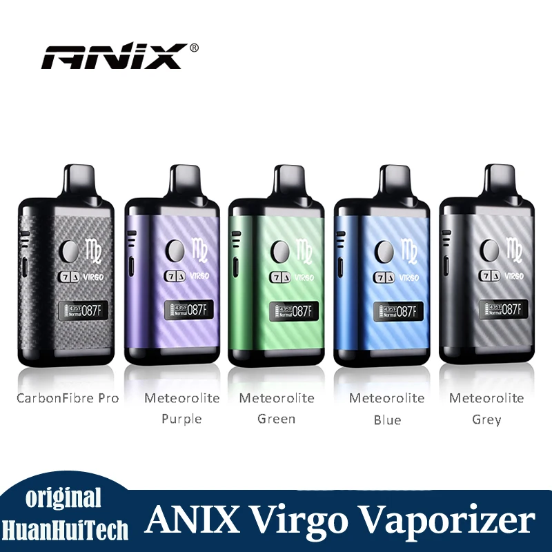 

Original ANIX VIRGO Dry Herb Vaporizer Starter Kit 1300mah Battery Temperature Control OLED Display Screen Vaporizer+USB Cable