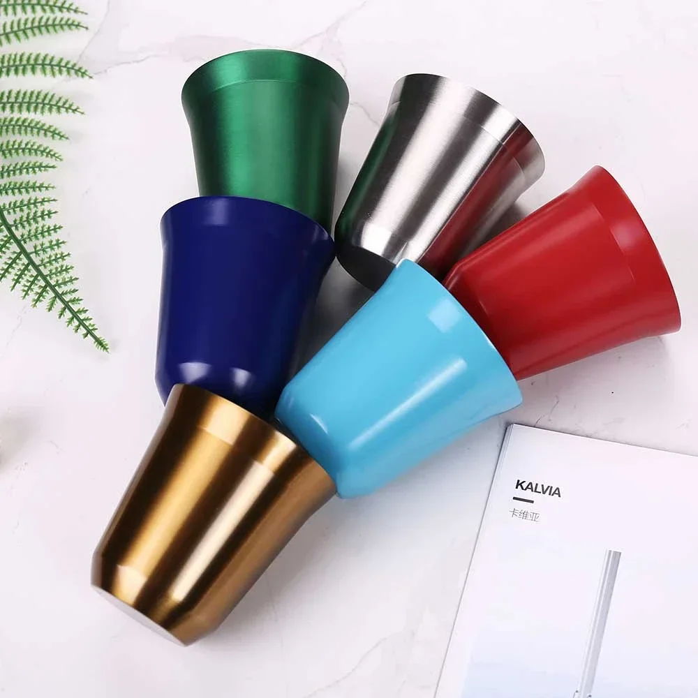 80ML Espresso Mugs Stainless Steel Coffee Milk Water Drink Breakfast Cups 304 Insulated Double Wall Dishwasher Safe Texture