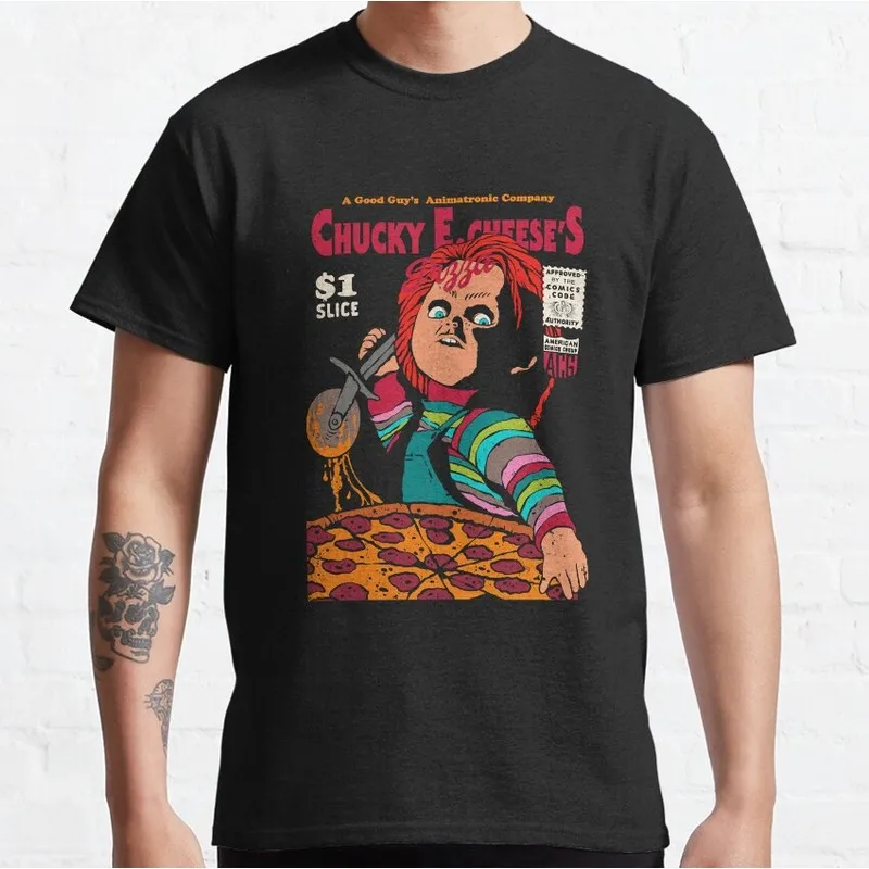 Chucky Child's Play Graphic T-Shirt Killer Doll Unisex Tee 0126 Cotton Short Sleeve Cult Slasher Horror Halloween Casual Tops