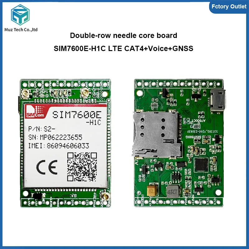SIM7600E-H1C Core Board Development Double-row Pin Board LTE CAT4+Voice+GNSS Module Breakout Kit for Europe/Middle East/Africa